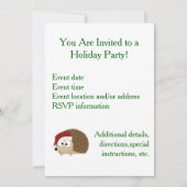 Feiertag! Santa Igel Einladung (Rückseite)