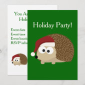 Feiertag! Santa Igel Einladung (Vorne/Hinten)