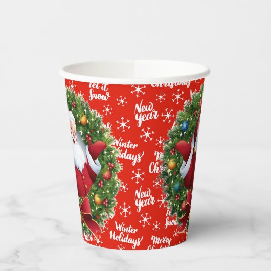 Feiertag Santa Pappbecher (Links)