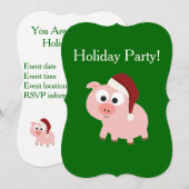 Feiertag! Santa Pig Einladung (Vorne/Hinten)