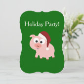 Feiertag! Santa Pig Einladung (Stehend Vorderseite)