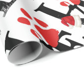 Feiertag Santapaws - Tatzen-Druck in der Geschenkpapier (Rolleneckpunkt)