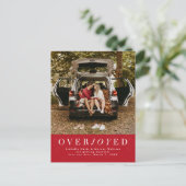 Feiertag Save the Date rotes Foto Postkarte (Stehend Vorderseite)