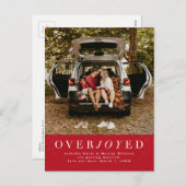 Feiertag Save the Date rotes Foto Postkarte (Vorne/Hinten)