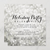 Feiertag Silver Sparkling Schneeflocken Lichter Einladung (Vorne/Hinten)