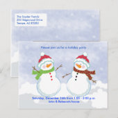 Feiertag Snowman Postcard Einladung (Vorne/Hinten)