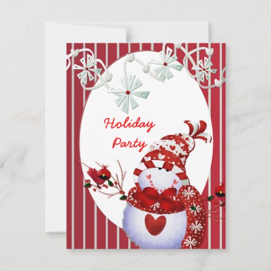 Feiertag Snowman TEMPLATE Einladungen (Vorderseite)