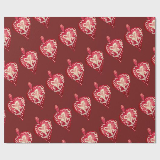 Feiertag spielt rotes Herz Geschenkpapier (Flach)