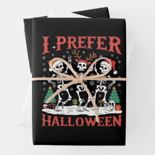 Feiertag Ugly Xmas Ich bevorzuge Halloween Weihnac Geschenkpapier Set