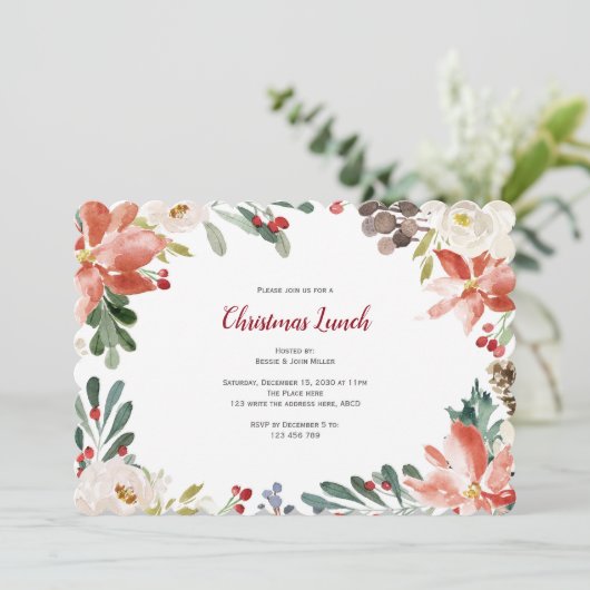 Feiertag, Weihnachts- oder Abendessen Party Einladung (Stehend Vorderseite)