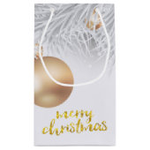 Feiertag, Weihnachtsbälle, Kiefernbäume Kleine Geschenktüte (Rückseite)
