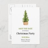 Feiertag | Weihnachtsbaum Save the Date Ankündigungspostkarte (Vorne/Hinten)