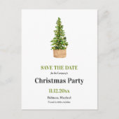 Feiertag | Weihnachtsbaum Save the Date Ankündigungspostkarte (Vorderseite)
