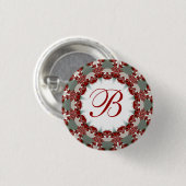 Feiertag + Weihnachtsfeier Monogram Button (Vorne & Hinten)
