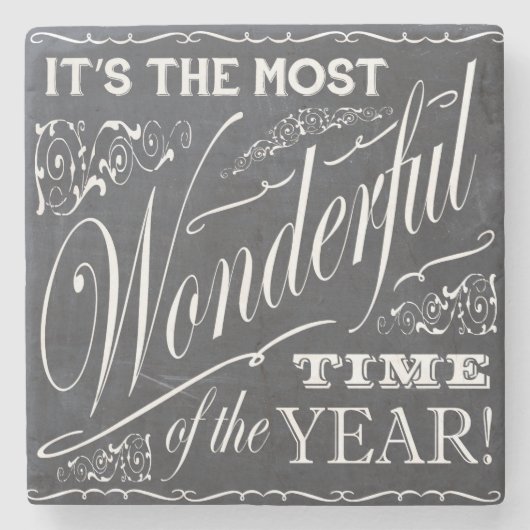 Feiertag Weihnachtstafel Steinuntersetzer (Vorderseite)