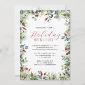 Feiertag Winter Botanisches Weihnachtsfest Party Einladung (Vorderseite)