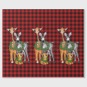 Feiertag Zebra, Giraffe, Tiger Geschenkpapier (Flach)