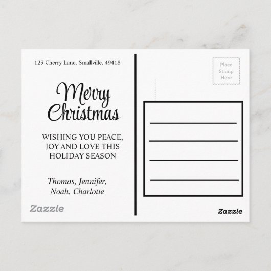 Feiertag Zebra | Rotgrüner Weihnachtskranz Postkarte (Rückseite)