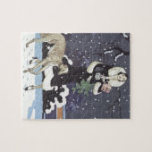 Feiertagborzoi-Dame In Snow Puzzle (Horizontal)