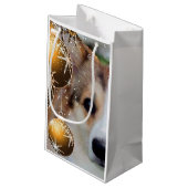 FeiertagCorgi mit Birnen Kleine Geschenktüte (Rückseite Schrägansicht)