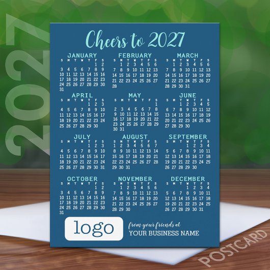Feiertage 2027 Kalender, Firmenlogo Postkarte