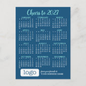Feiertage 2027 Kalender, Firmenlogo Postkarte (Vorderseite)