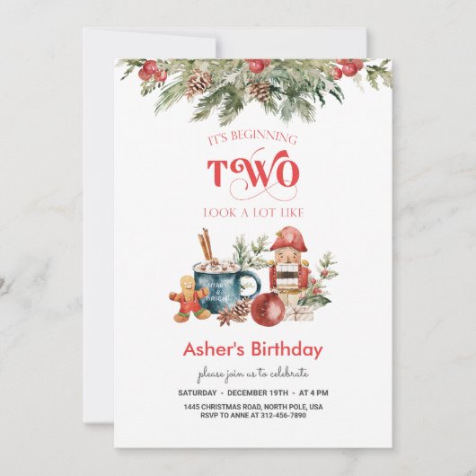 Feiertage 2. Geburtstag Einladung (Vorderseite)