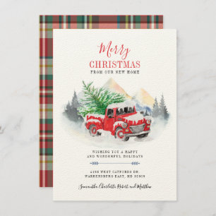 Feiertage Bewegung Karierte Adressenänderung Weihn Mitteilungskarte