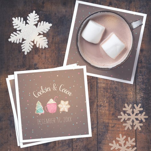 Feiertage Cookie Swap Party Weihnachtskekse+Kakao Serviette