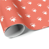 Feiertage dunkelorange weiße Schneeflocken Schnees Geschenkpapier (Rolleneckpunkt)