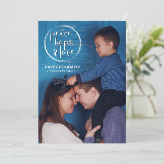 FEIERTAGE | FRIEDENHÖFLICHE LIEBE | FAMILIENFOTO EINLADUNG (Stehend Vorderseite)