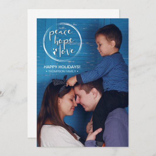 FEIERTAGE | FRIEDENHÖFLICHE LIEBE | FAMILIENFOTO EINLADUNG (Vorne/Hinten)