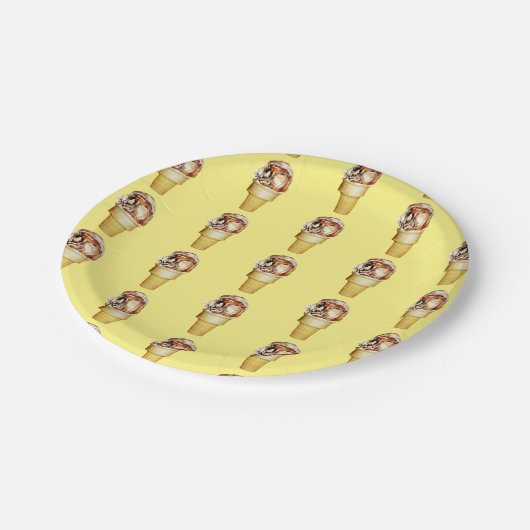 Feiertage für Eiskrem Pappteller (Schrägansicht)