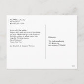 Feiertage im neuen Foto Feiertagspostkarte (Rückseite)