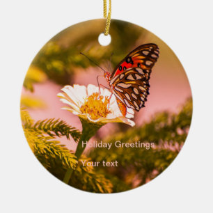 Feiertage in Tropen Schmetterling und Weihnachtsba Keramik Ornament