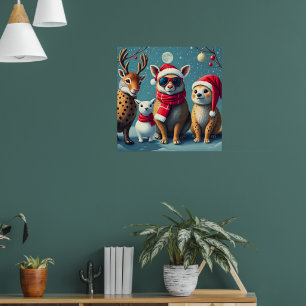 Feiertage-Kreaturen in Weihnachtsverkleidung Poster