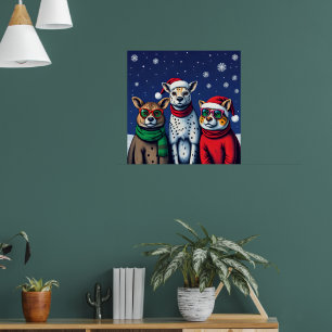 Feiertage-Kreaturen in Weihnachtsverkleidung Poster