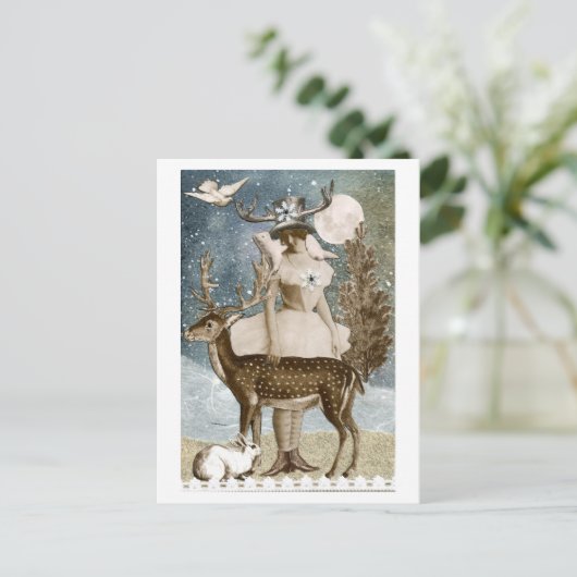 Feiertage mit Freunden Postkarte (Stehend Vorderseite)