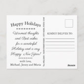 Feiertage mit handgeschriebenem Skript Urlaub Postkarte (Rückseite)