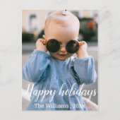 Feiertage mit handgeschriebenem Skript Urlaub Postkarte (Vorderseite)