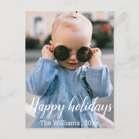 Feiertage mit handgeschriebenem Skript Urlaub Postkarte (Vorderseite)