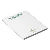 Feiertage Monogramm Schrift Name Botanisch Notizblock (angewinkelt)