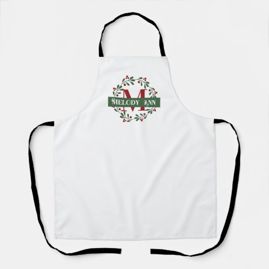 Feiertage-Monogramm Schürze (Vorderseite)