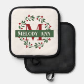 Feiertage-Monogramm Topflappen (Vorderseite/Rückseite)