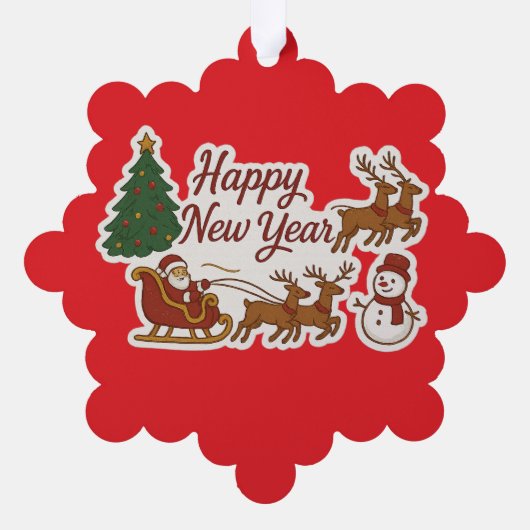 Feiertage Ornament Karte (Rückseite)