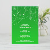 Feiertage Party Grüne Einladung (Stehend Vorderseite)