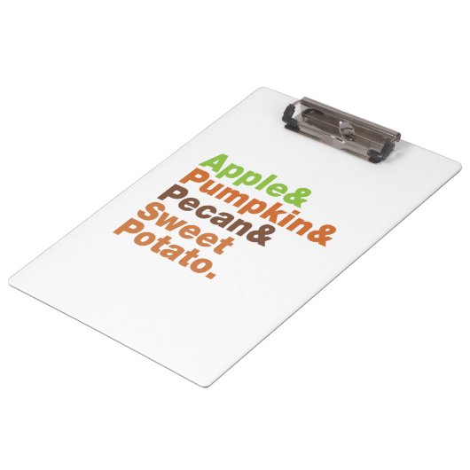 Feiertage Pies ~ Festliche Weihnachten Erntedank W Klemmbrett (Schrägansicht)