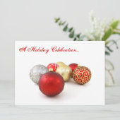 Feiertage, rote und weiße Bausteine Einladung (Stehend Vorderseite)