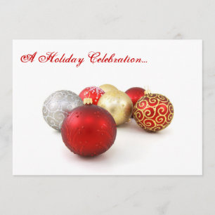 Feiertage, rote und weiße Bausteine Einladung