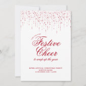 Feiertage Roter Weißer Feierabend Einladung (Vorderseite)